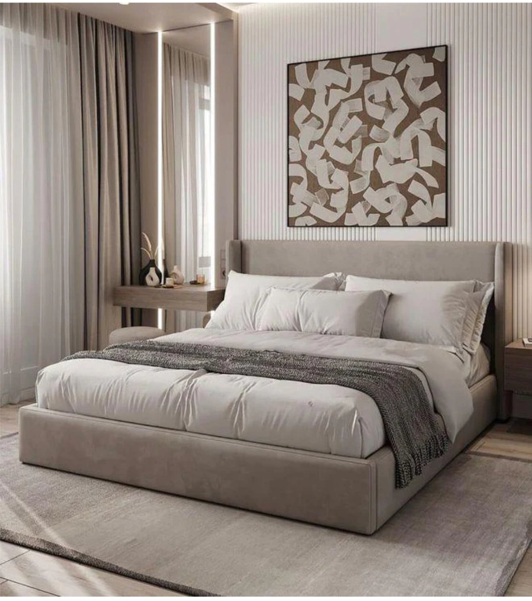 Bed – Dark beige, 120x200cm