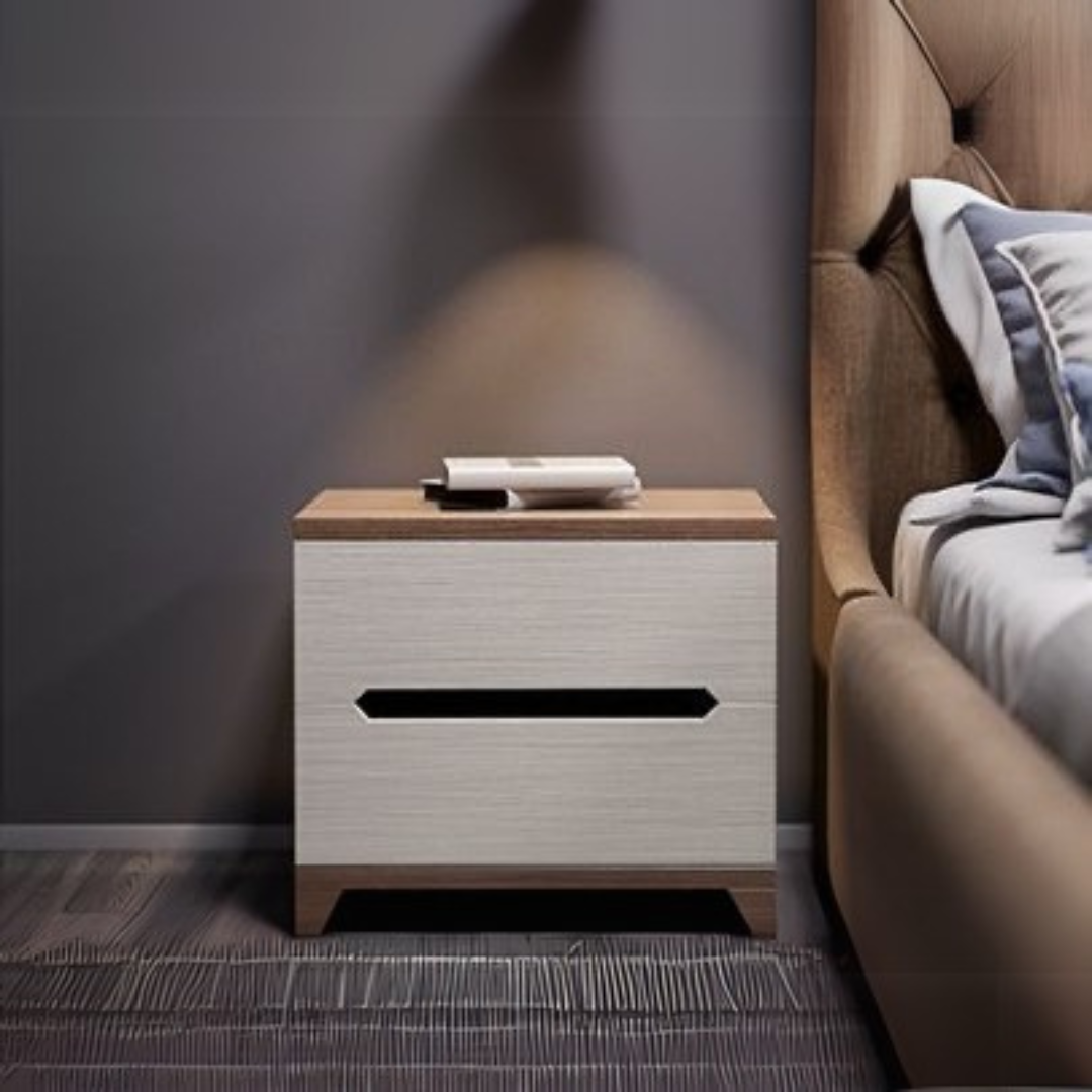 Compact Commode – Wooden & White, 40x40cm
