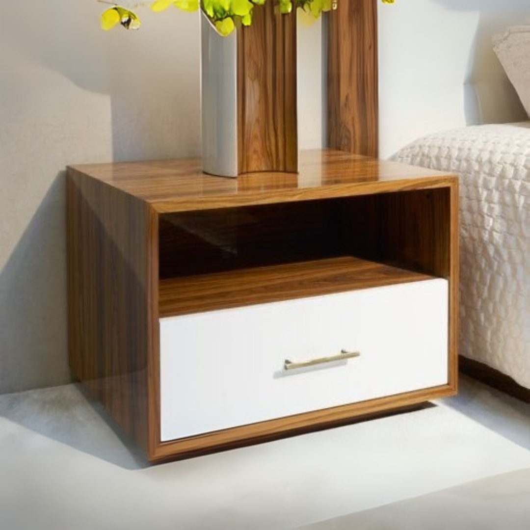 Compact Commode – Wooden & White, 40x40cm