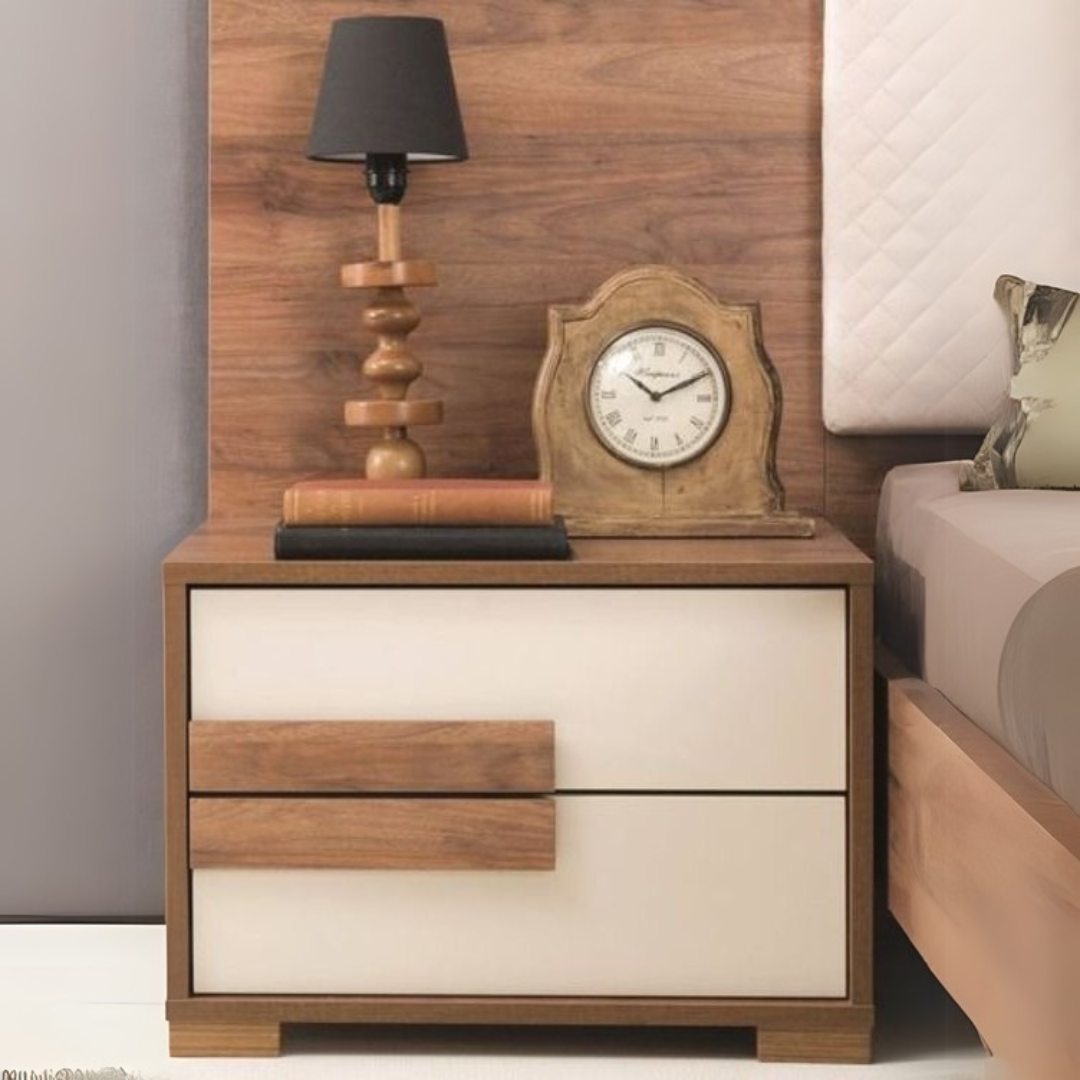 Compact Commode – Wooden & White, 40x40cm