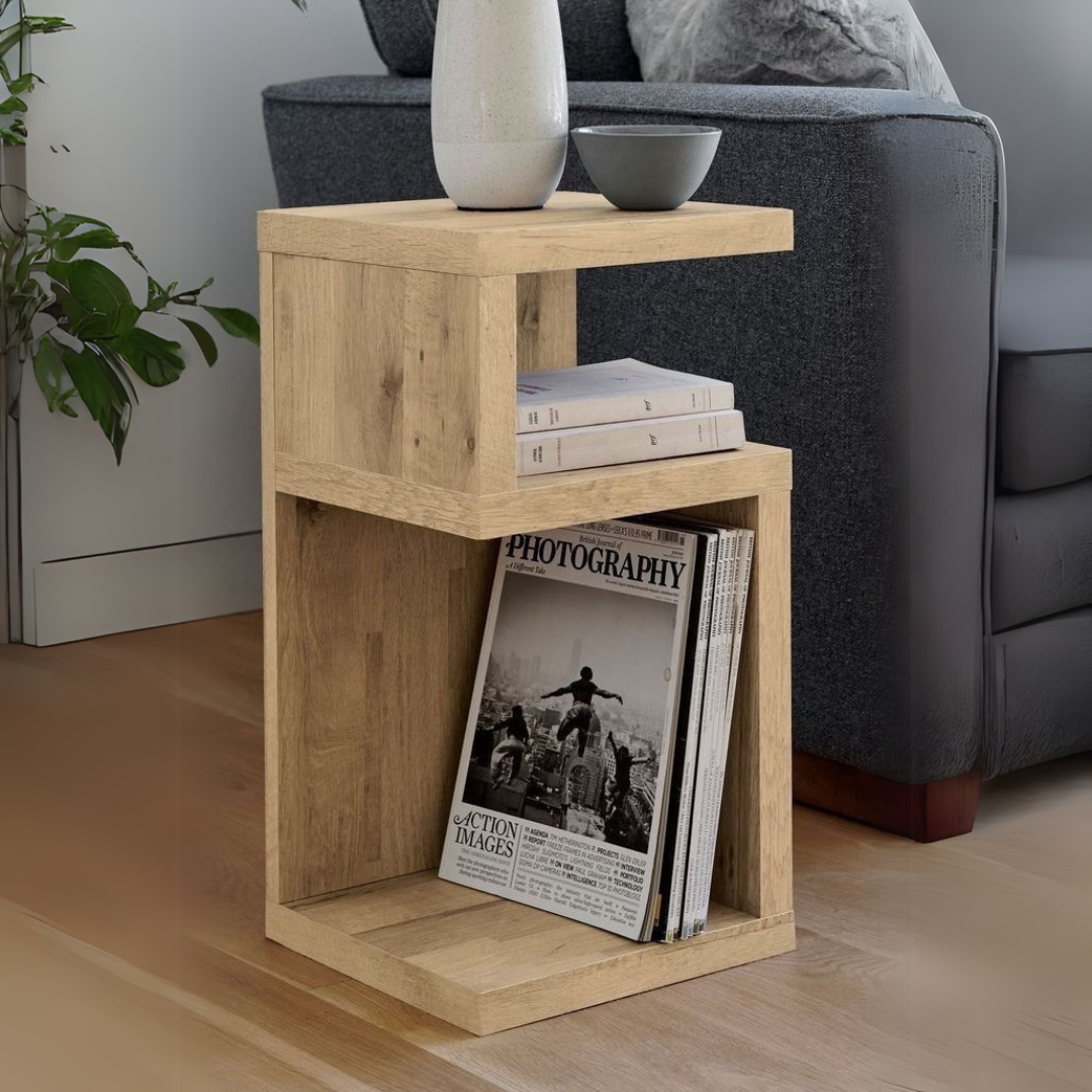Compact Side Table – Wooden, 25x25cm