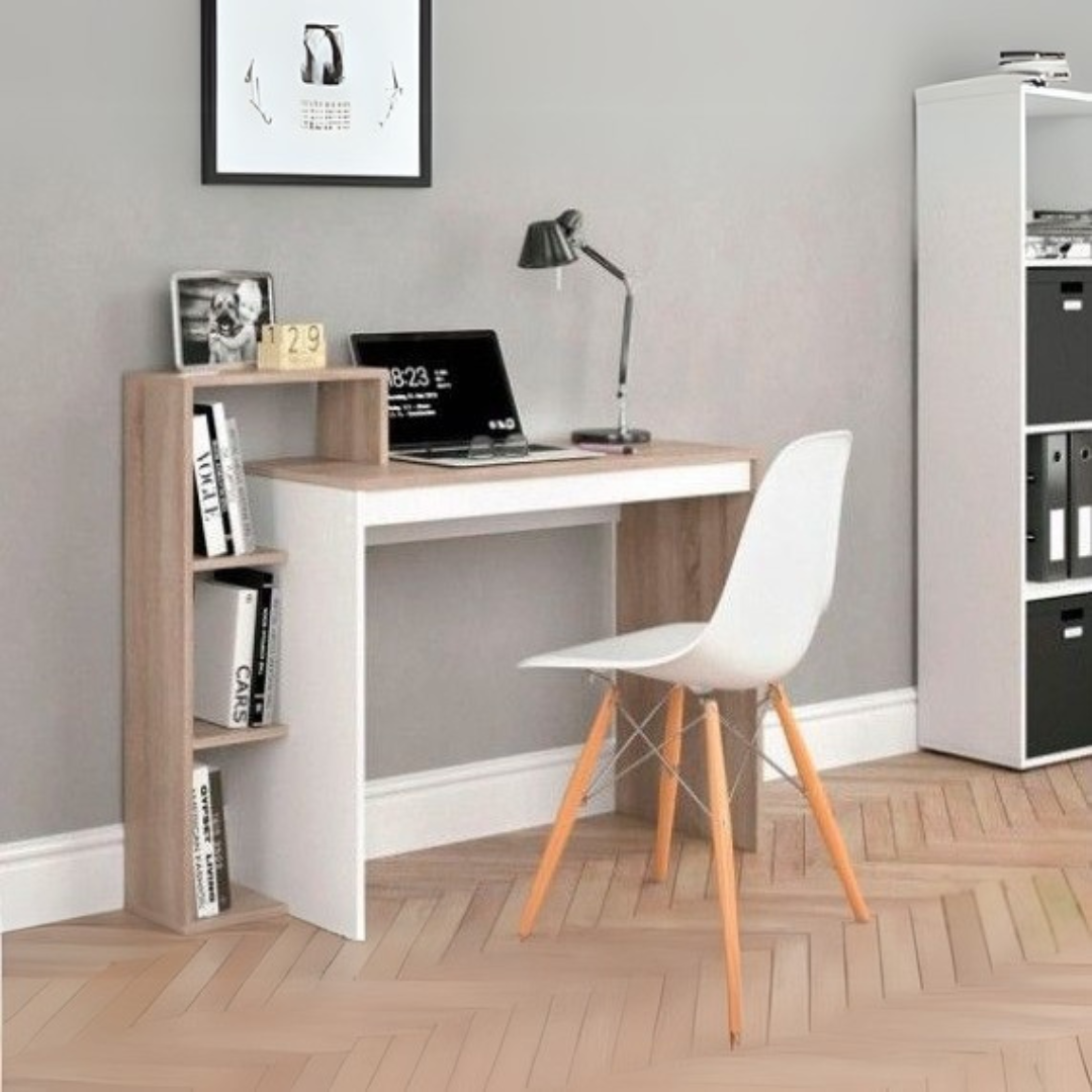 Office Desk – Wooden & White, 100x50cm