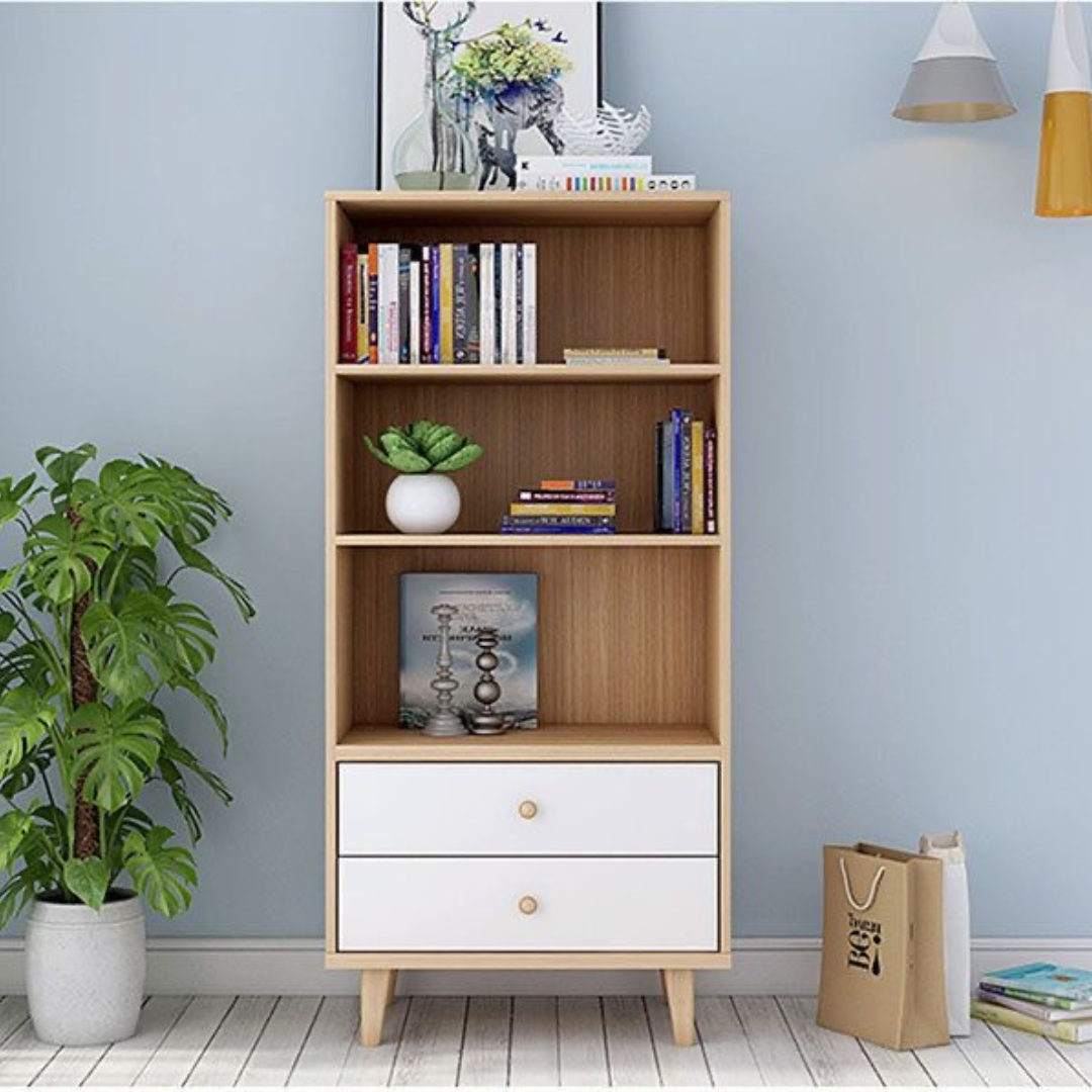 Display Unit – Wooden & White, 60x30cm