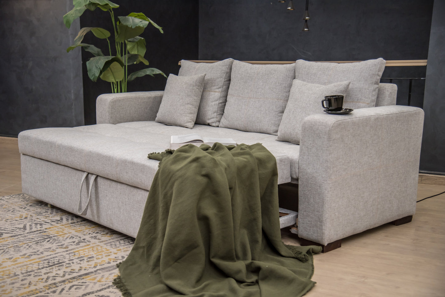 Oversized Sofa Bed – Velvet, 220x90cm