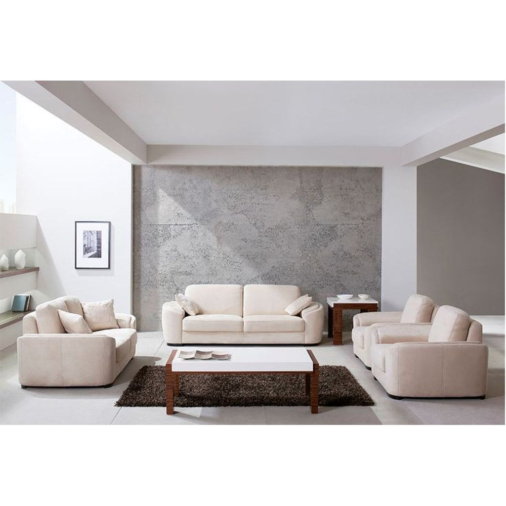 4-Piece Living Room Set – Off-White, Velvet
