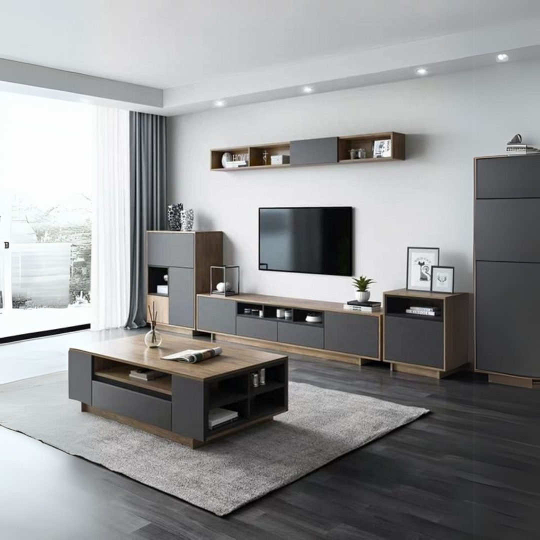 Table Set – Black & Wooden, 310x40cm