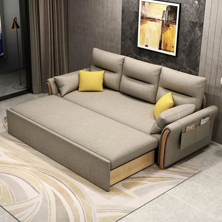 Compact Sofa Bed – Linen, 200x80cm