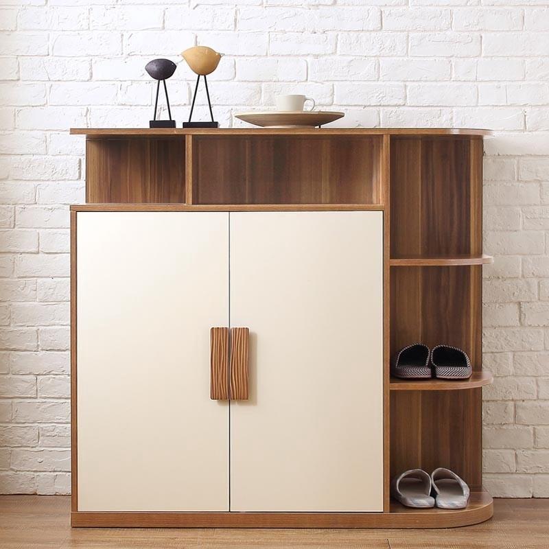 Shoe Rack – White & Wooden, 100x40cm