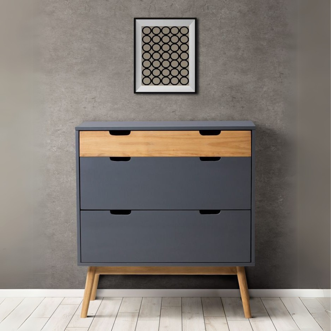 Slim Shoe Rack – Grey & Wooden, 80x40cm
