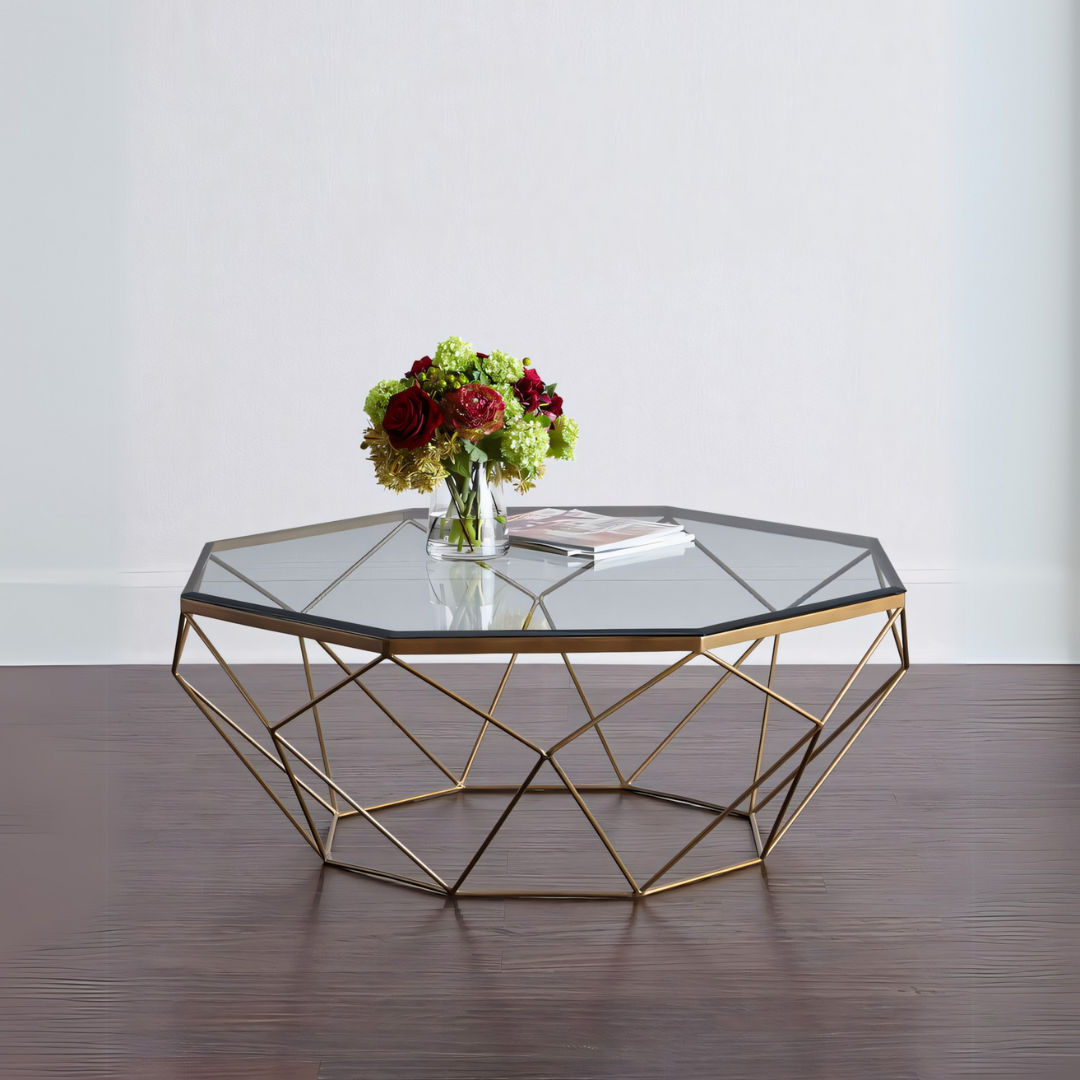 Large Side Table – Gold, 100x100cm