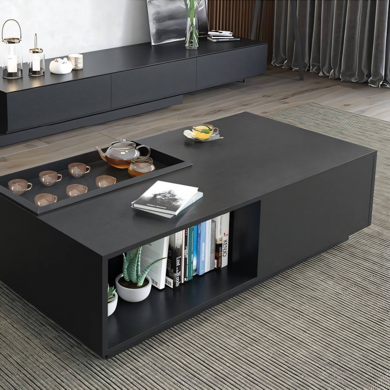 Large Side Table – Black, 120x50cm