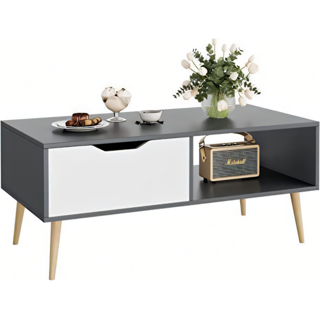 Large Side Table – Black & White, 100x50cm