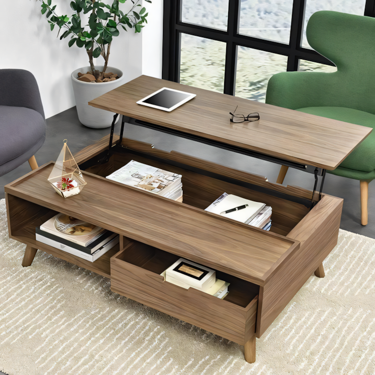 Large Side Table – Brown, 100x70cm