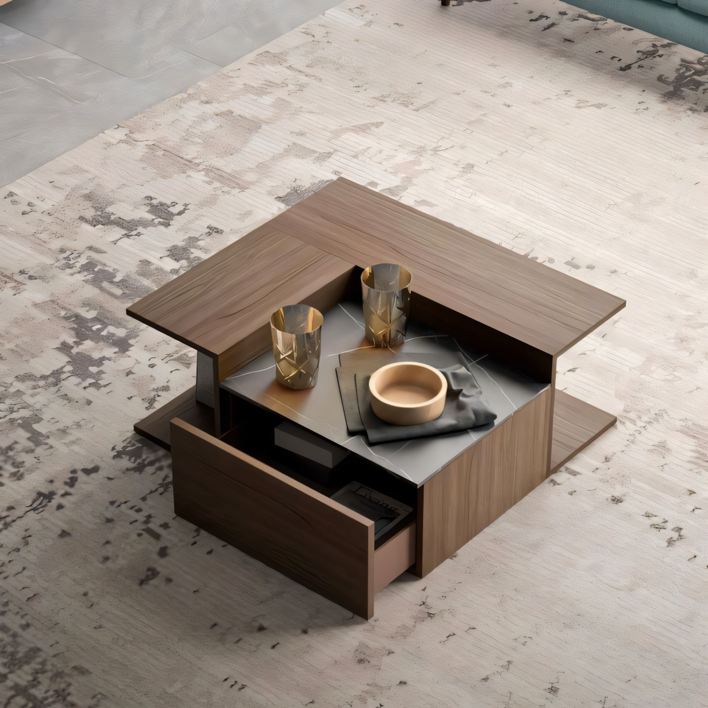 Side Table – Brown, 80x80cm