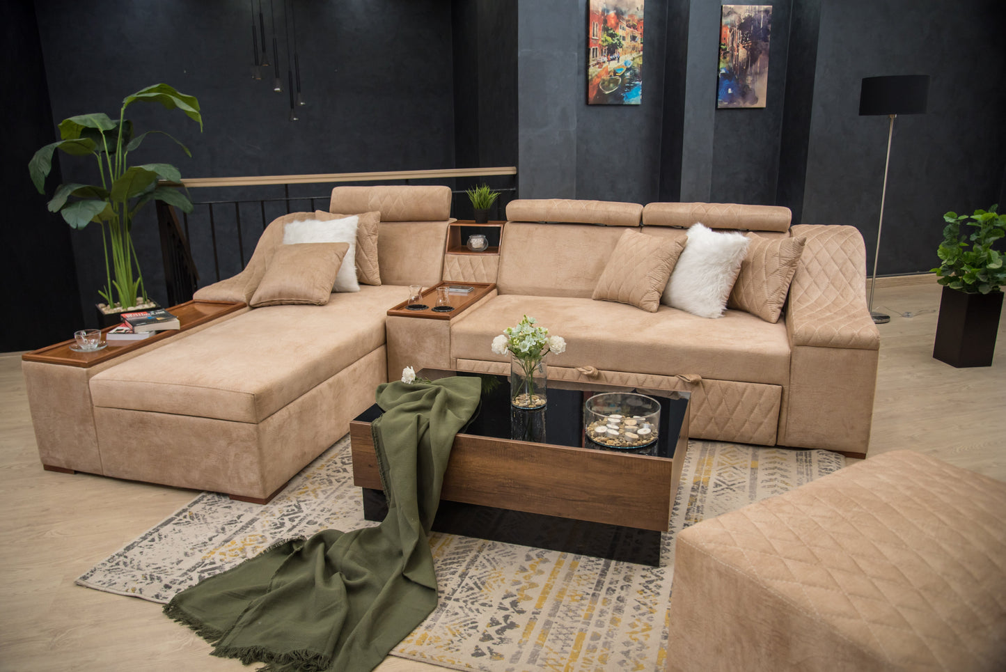 Oversized Sofa Bed – Reversed Leather, 300x200cm