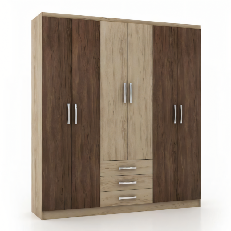 Spacious Wardrobe – Brown & Grey, 220x50cm