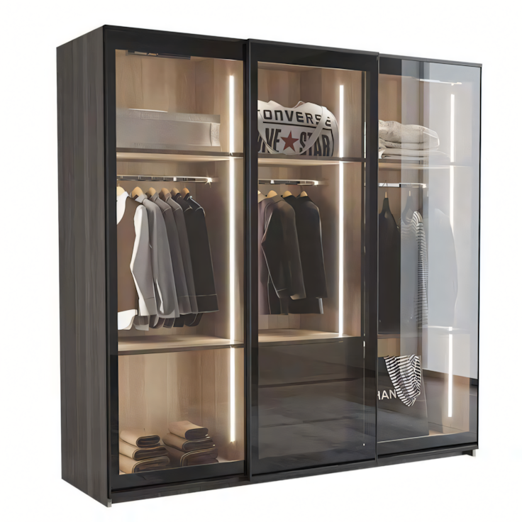 Spacious Wardrobe – Black, 180x50cm