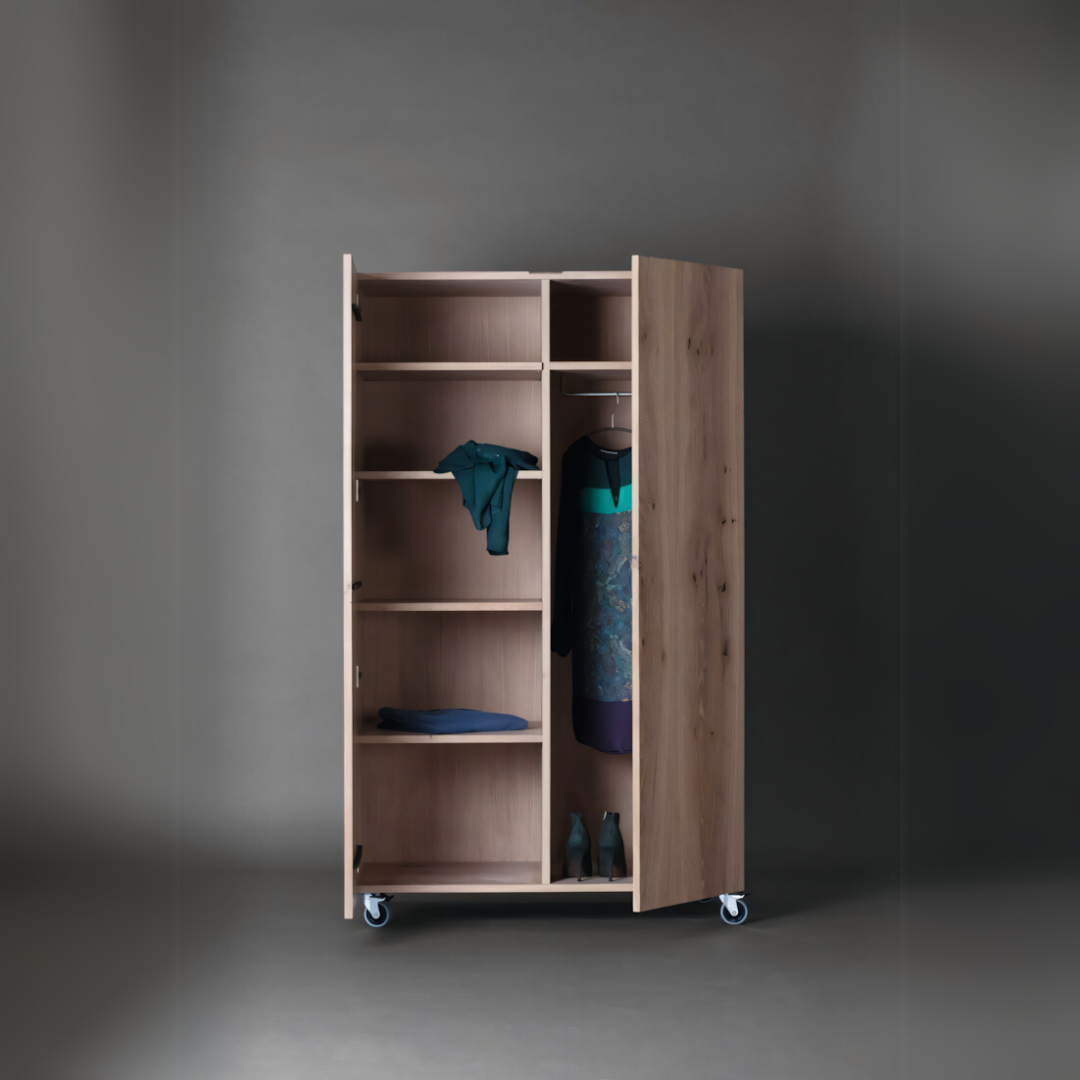 Compact Wardrobe – Wooden, 100x50cm