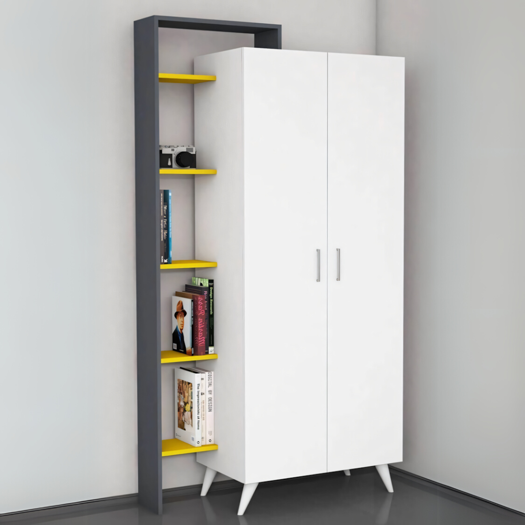 Compact Wardrobe – White, 120x50cm