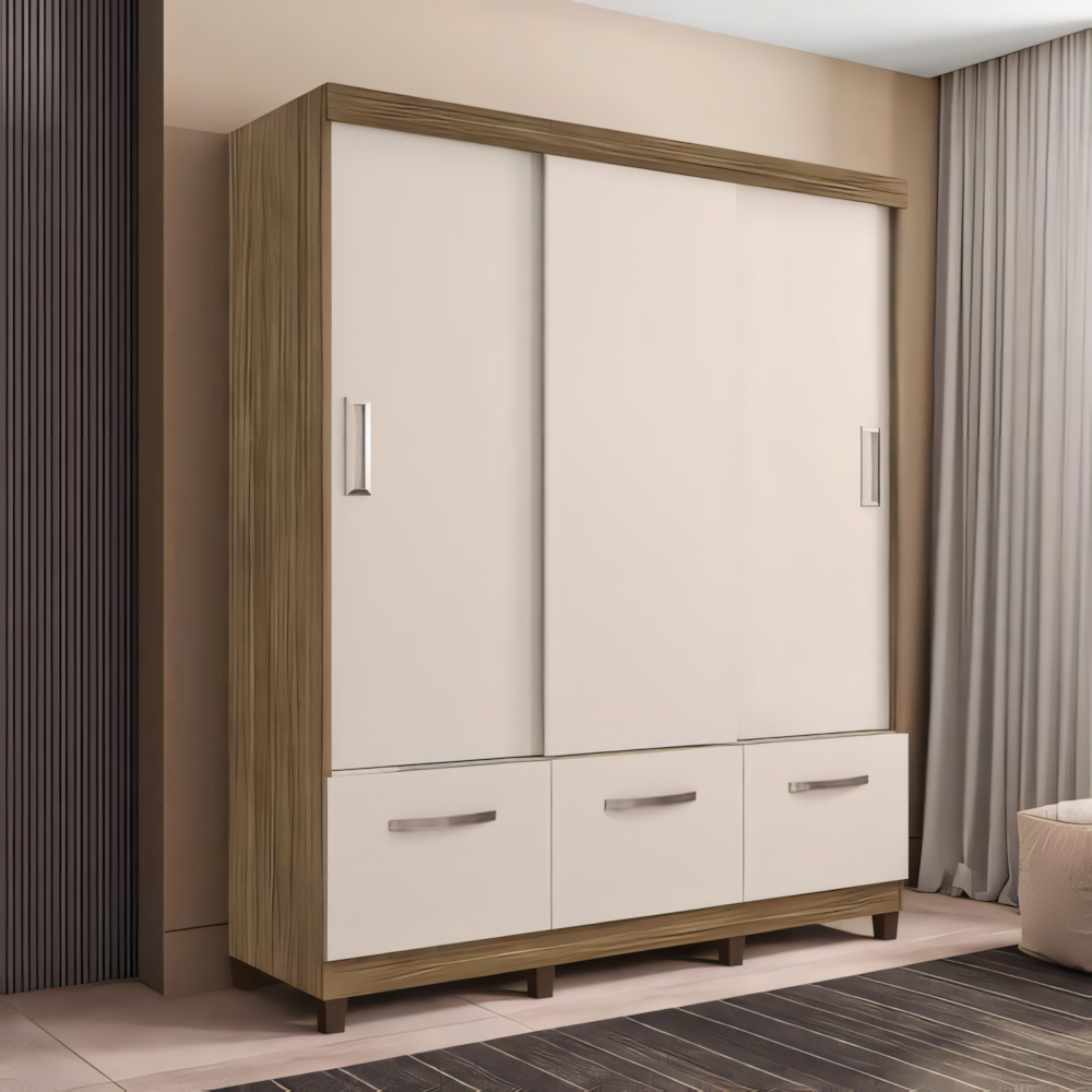 Wardrobe – Wooden & White, 160x50cm