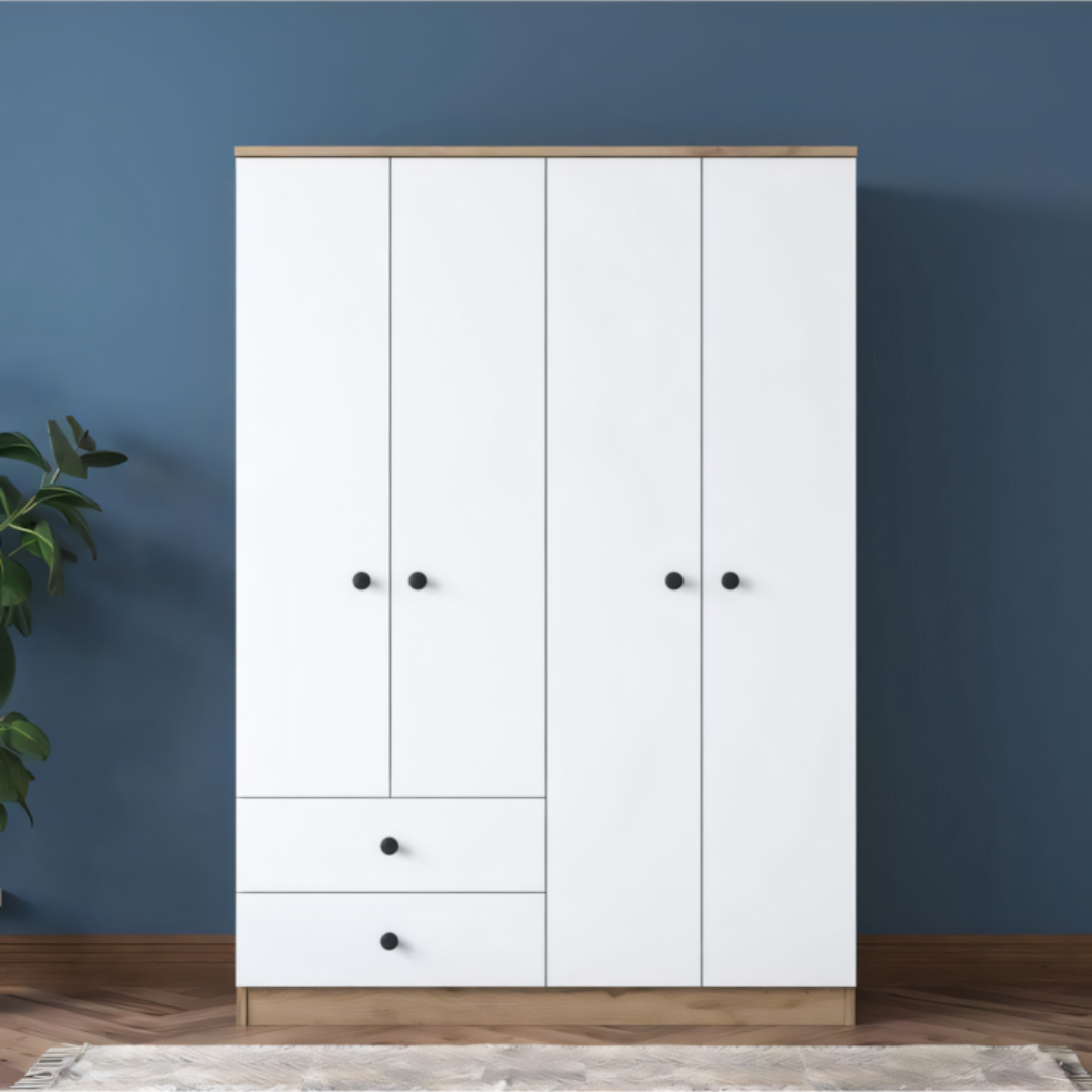 Wardrobe – Wooden & White, 160x50cm
