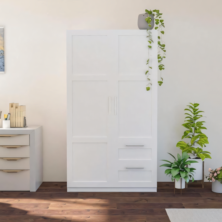 Compact Wardrobe – White, 100x50cm