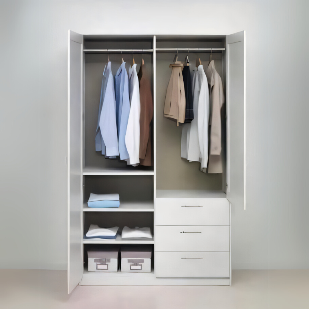 Compact Wardrobe – White, 100x50cm