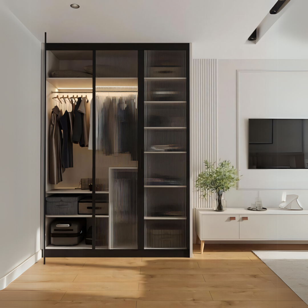 Compact Wardrobe – Black, 120x50cm