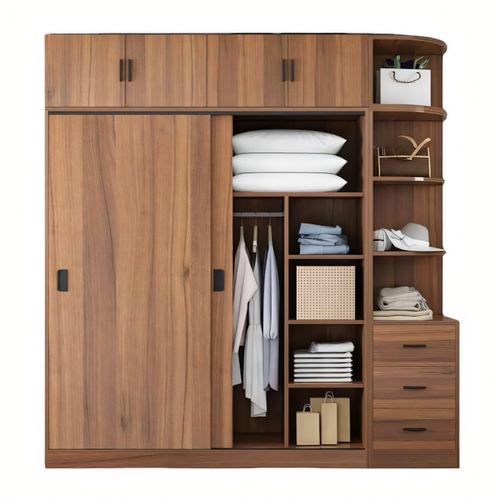 Spacious Wardrobe – Wooden, 180x50cm