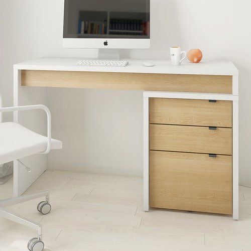 Office Desk – Wooden & White, 120x40cm