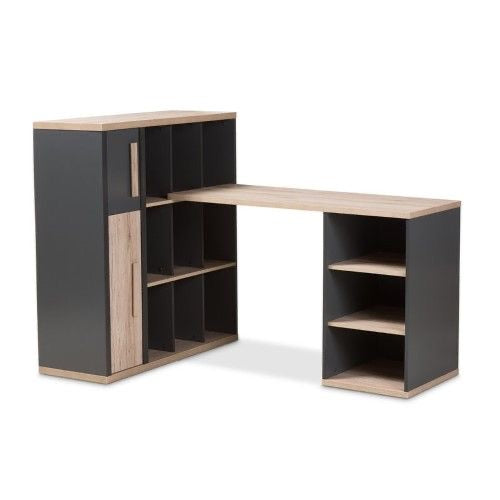 Office Desk – Black & Wooden, 120x100cm