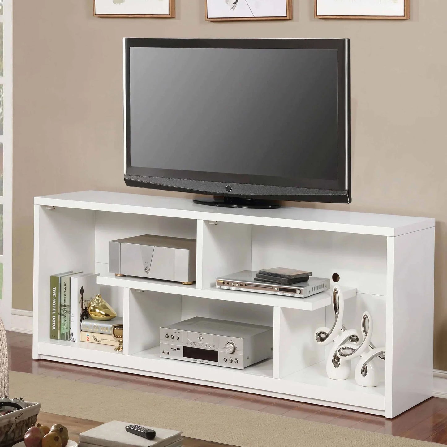 Compact TV Unit – White, 120x30cm