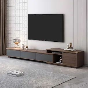 Large TV Unit – Black & Brown, 220x40cm