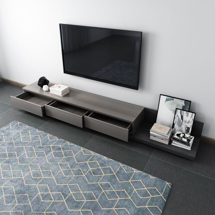 Large TV Unit – Grey & Black, 240x40cm