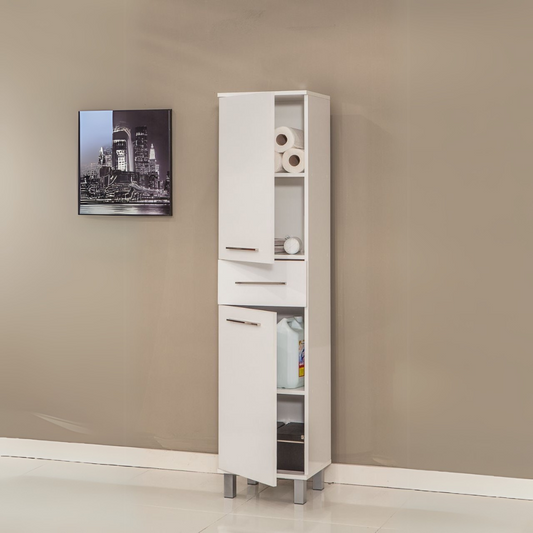 وحدة حمام بلون أبيض كريمي - 35 × 30 × 180 سم | BU3 