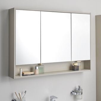 Spacious Bathroom Unit – White & Wooden, 100x20cm