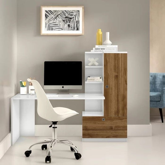 Office Desk – Wooden & White, 140x50cm