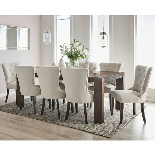 8-Seater Dining Table – Velvet Chairs, 200x80cm