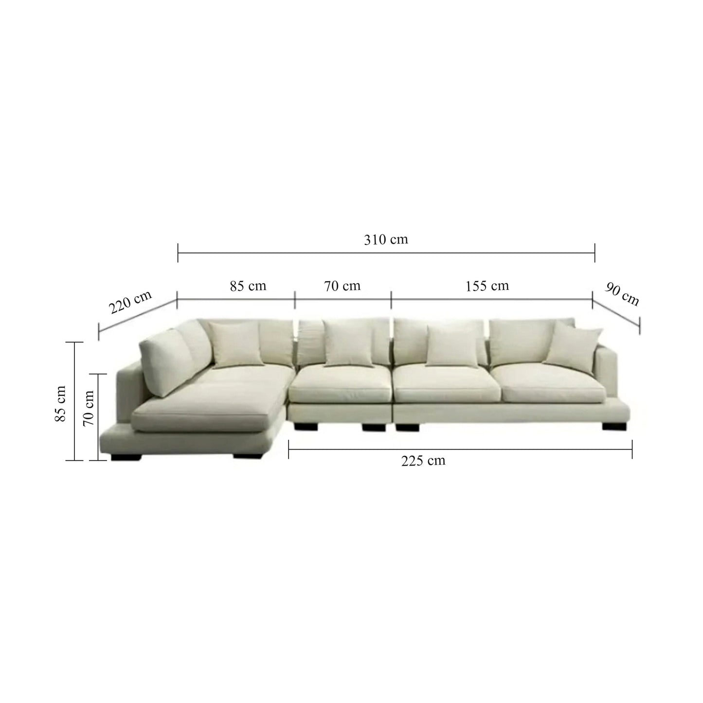 Oversized Sofa – Linen, 310x220cm