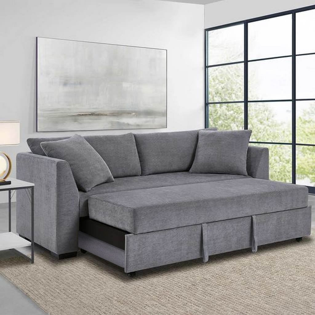 Compact Sofa Bed – Linen, 200x80cm