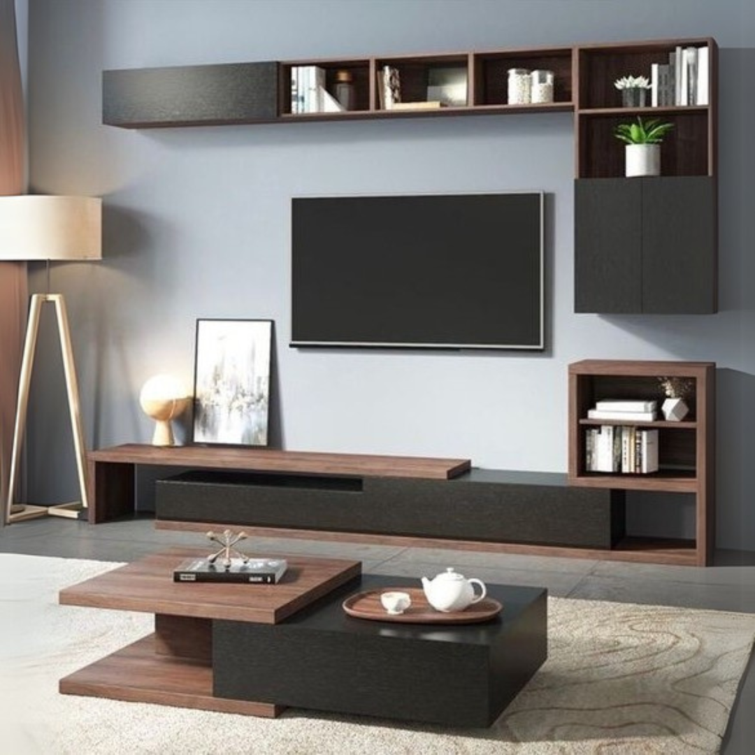 Living Room Set Black & Brown - 240 x 40 x 40 cm | SET27