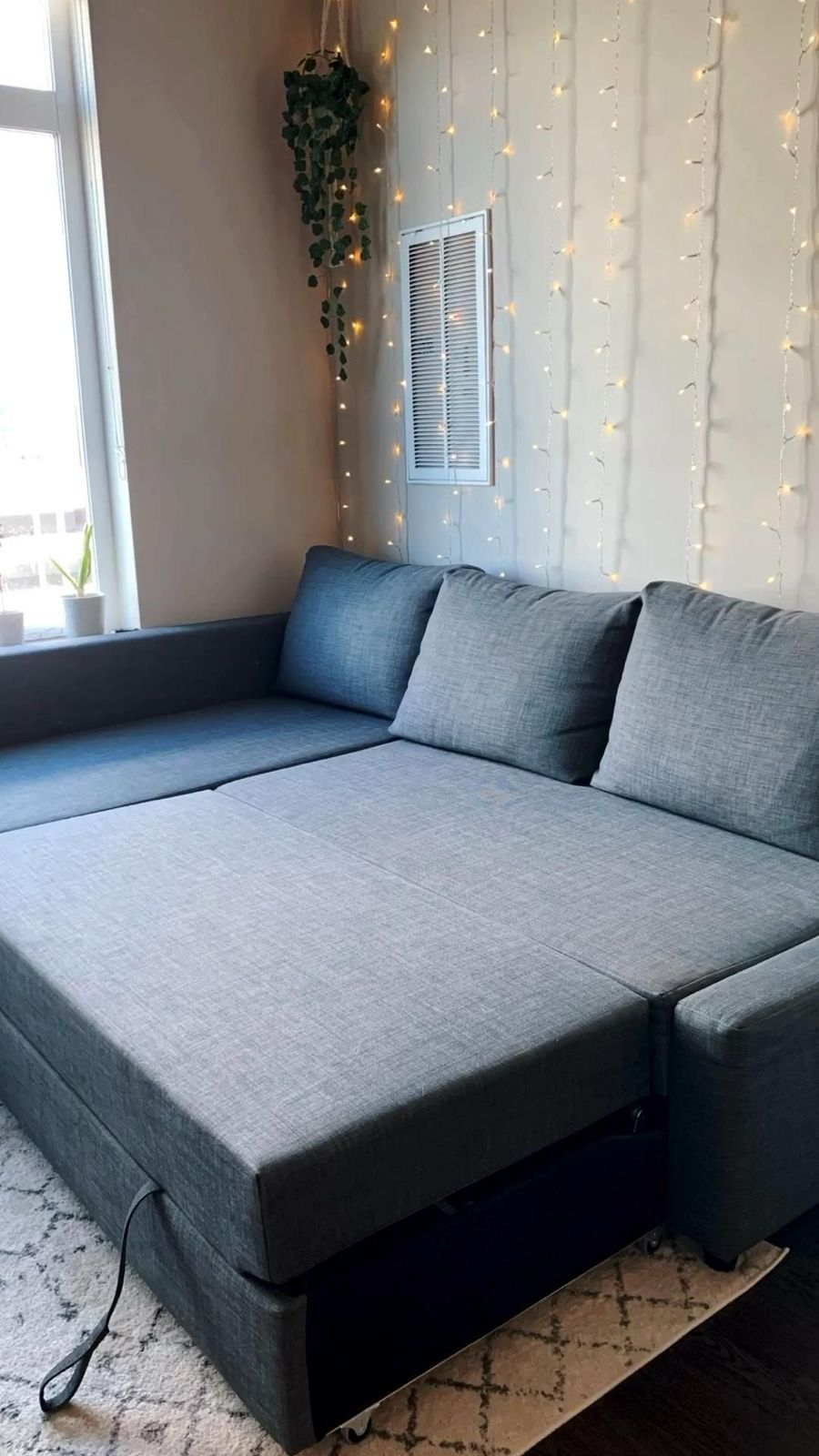 Compact Sofa Bed – Linen, 200x80cm