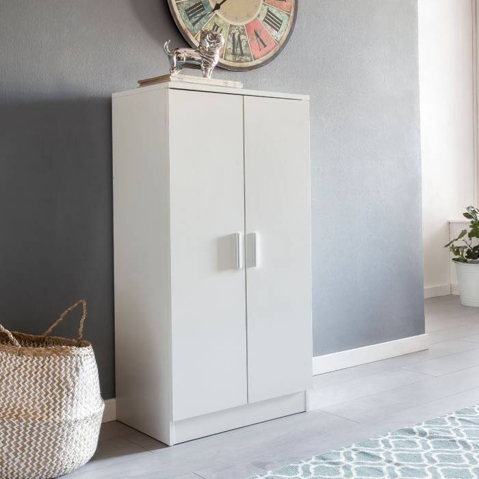 Slim Shoe Rack – White, 80x40cm