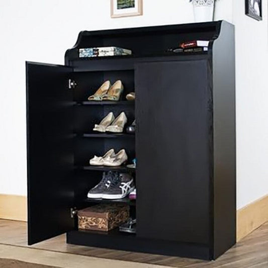 Slim Shoe Rack – Black, 80x40cm