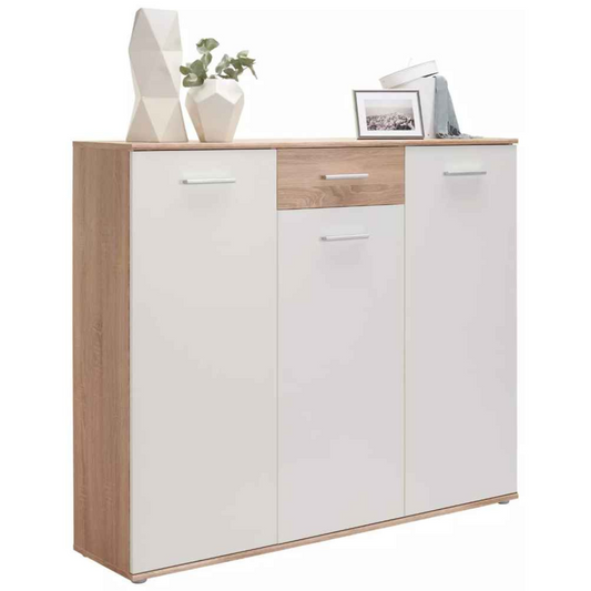 خزانة أحذية بيضاء وخشبية - 120 × 40 × 100 سم | SU36 