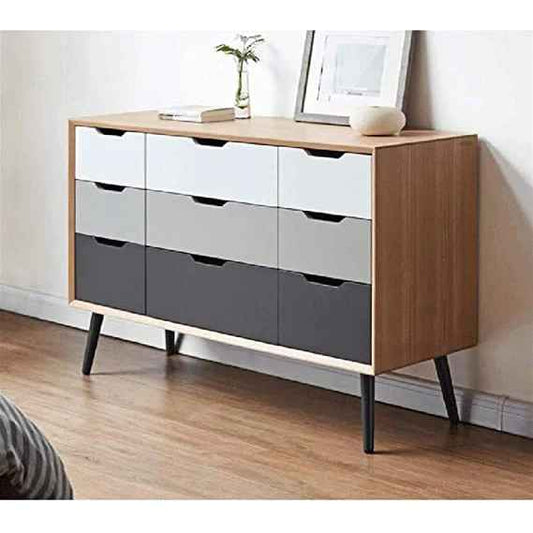 خزانة أحذية بيضاء وخشبية - 120 × 40 × 90 سم | SU53 