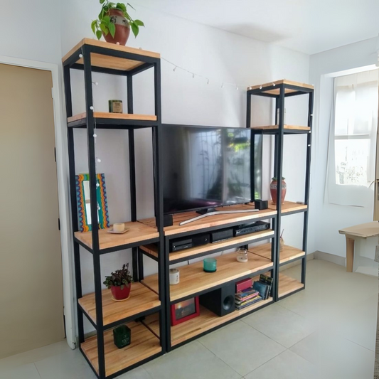 TV Unit – Black & Wooden, 160x35cm