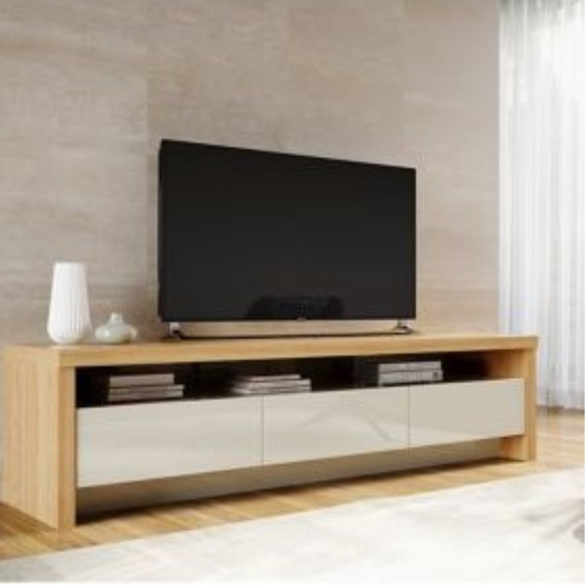 TV Unit – White & Wooden, 160x40cm