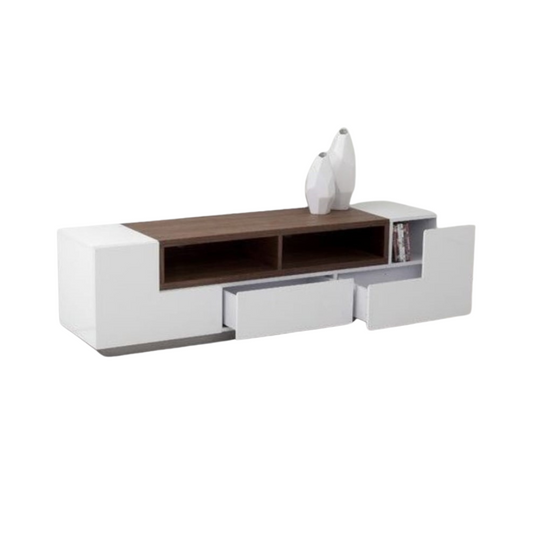 TV Unit – White & Wooden, 160x40cm