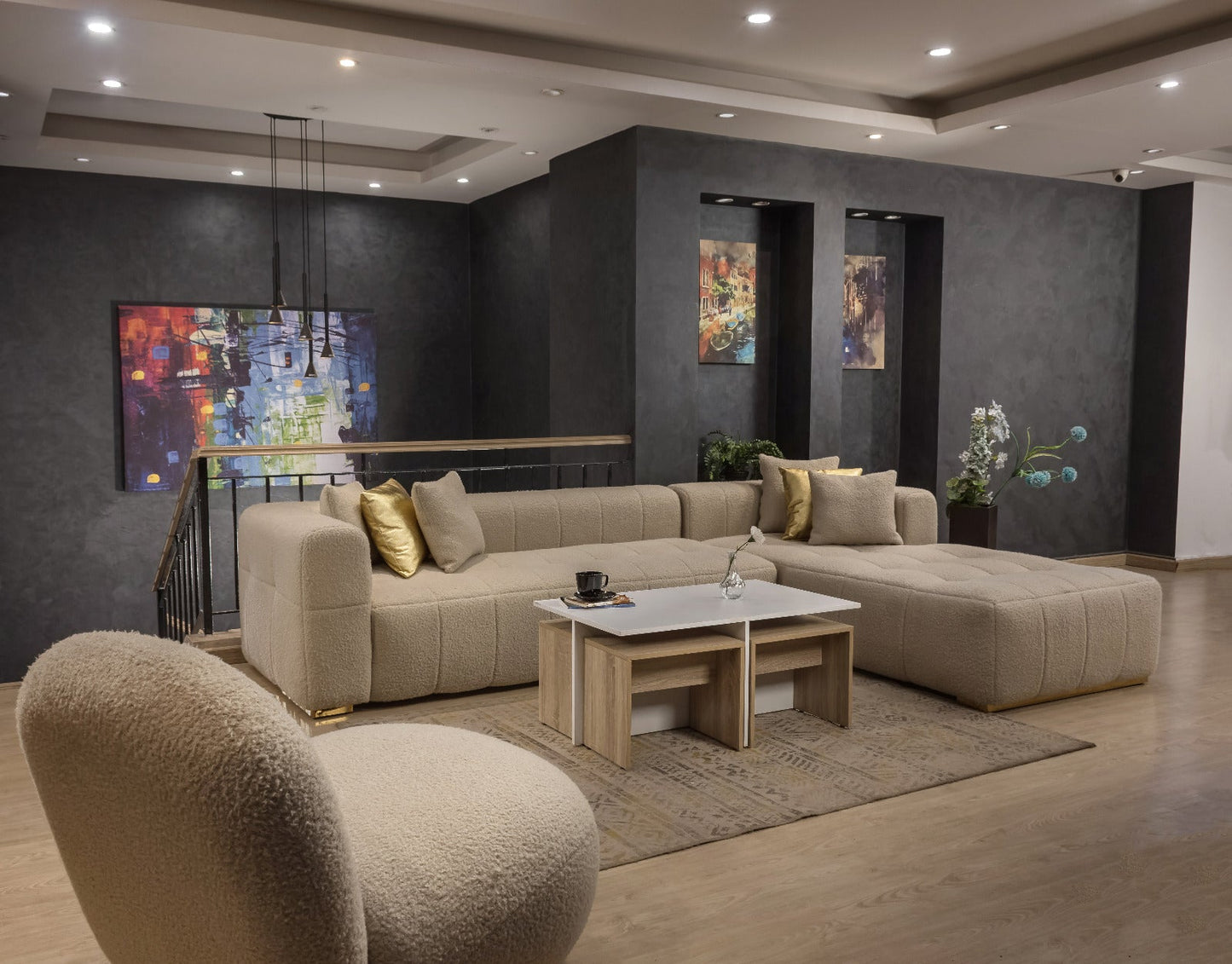 Oversized Sofa – Linen, 320x220cm